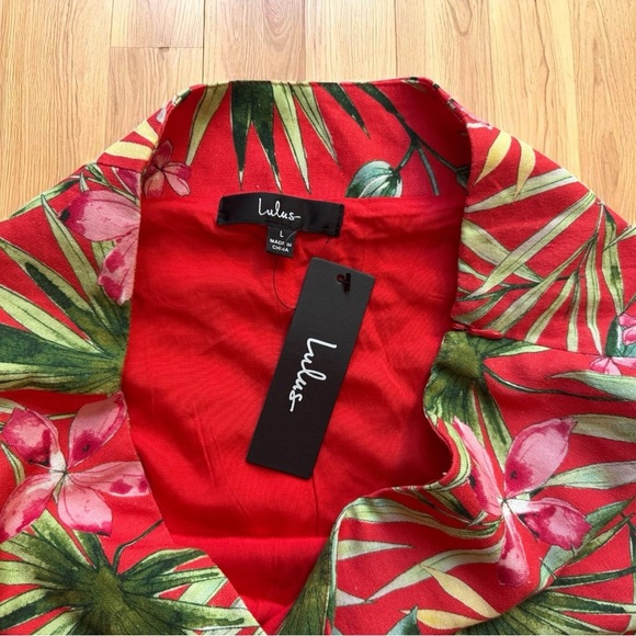 LULUS Island Experience Tropical Floral Ruffle Midi Skirt - Size Large - NWT - Picture 7 of 13